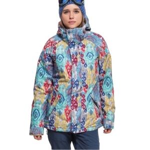 BURTON RADIANT Kazbah Insulated Hooded Snowboard Jacket Multicolor Print Small